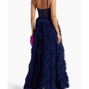 marchesa notte ruffled point d'esprit gown size 6